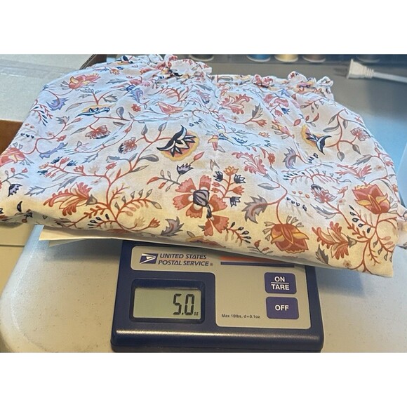 Ana New Approach Womens 3X Cotton Floral‎ Ruffle Collar Balloon Sleeve Top - Picture 9 of 9